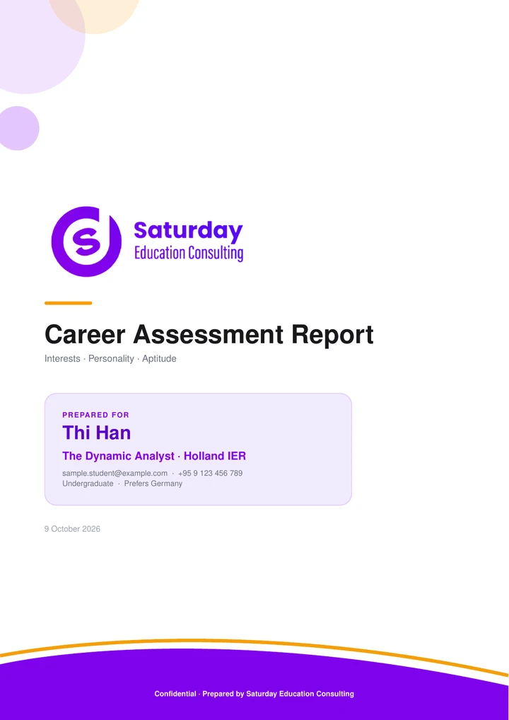 Career Assessment Report Cover